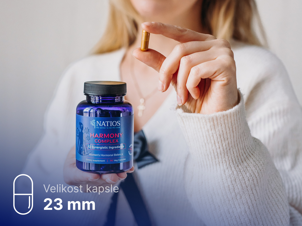 NATIOS Harmony Complex – 12 složek pro moderní ženu, velikost kapsle a přehled složení
