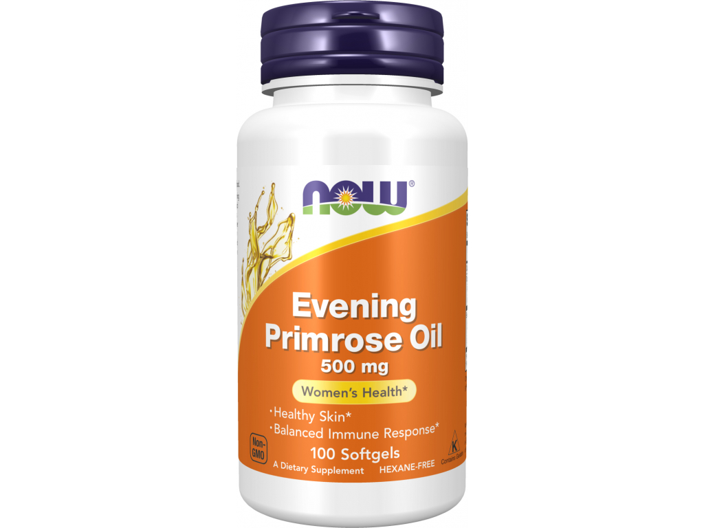 Now Foods Evening Primrose Oil, Pupalkový olej, 500 mg, 100 softgel kapslí kopie