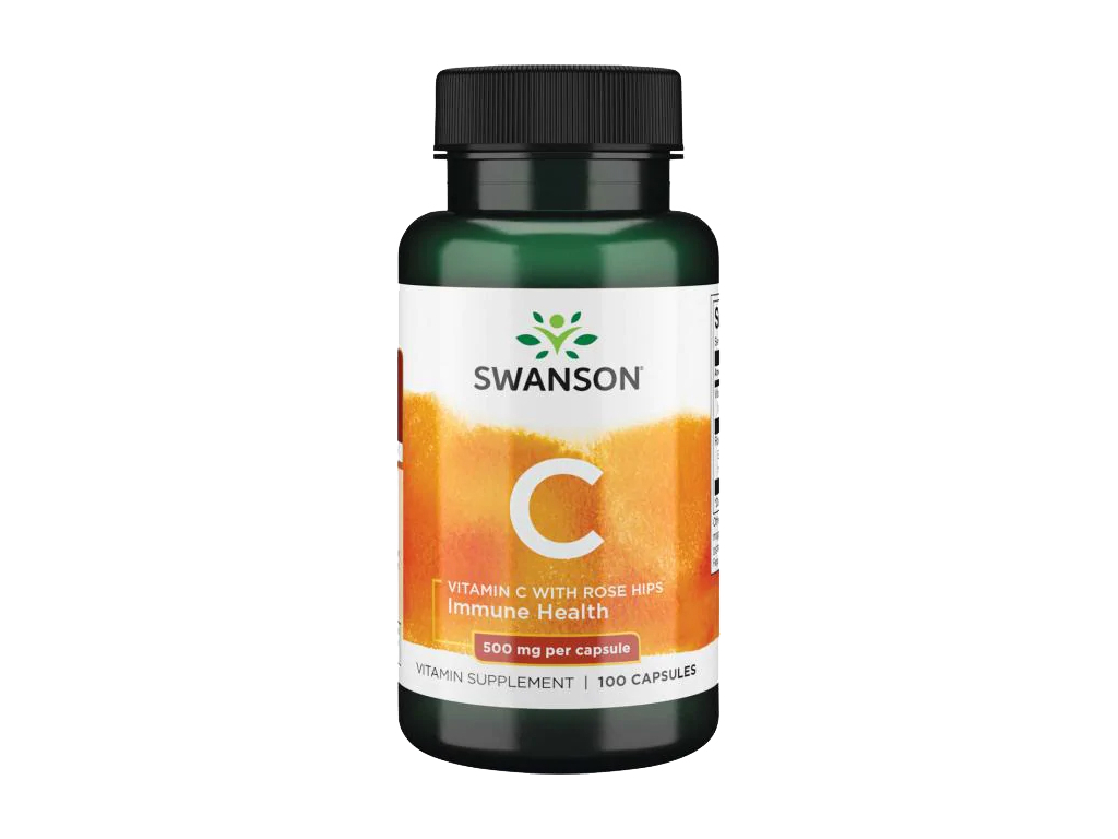 Swanson Vitamin C s extraktem z růže šípkové, 500 mg, 100 kapslí