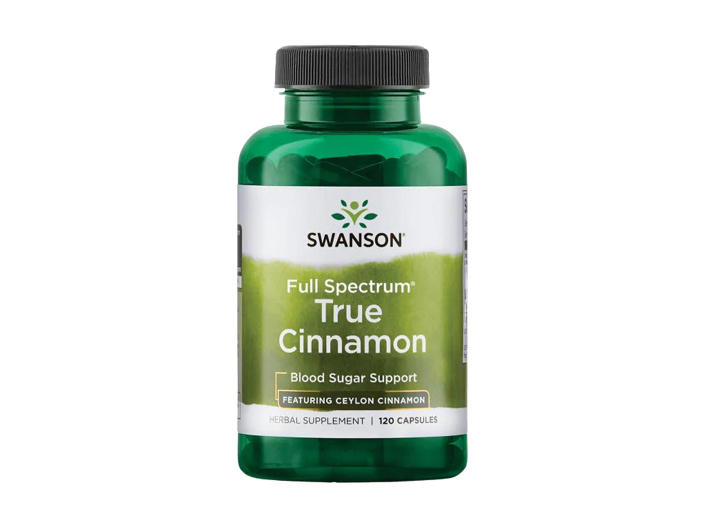 Swanson True Cinnamon Full Spectrum, Pravá skořice, 300 mg, 120 kapslí