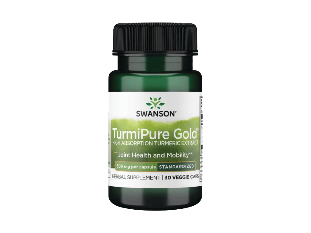 Swanson TurmiPure Gold Turmeric Extract, 300 mg, 30 rostlinných kapslí