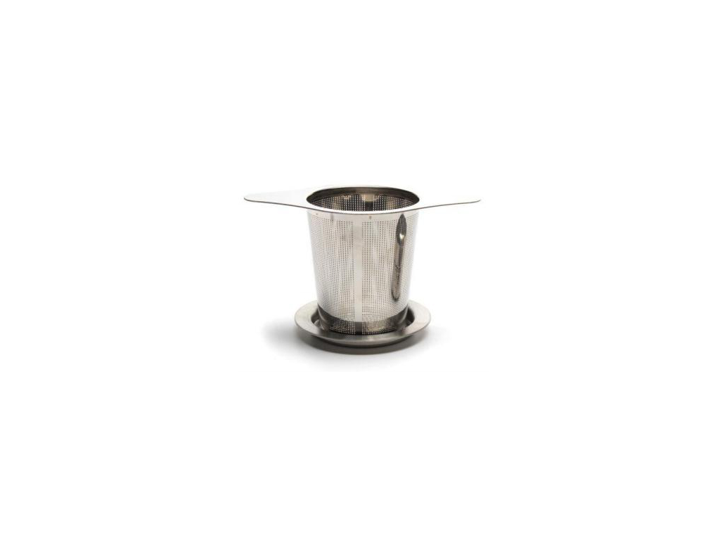 Sítko na čaj s podložkou (cedník), nerez, 4,5 cm