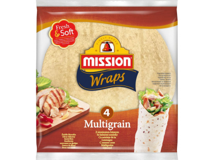 Mission Wraps Multigrain, Tortilly vícezrnné, 4 ks, 245 g