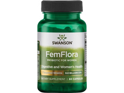 Swanson FemFlora, Probiotika pro ženy, 9,8 miliard CFU, 7 kmenů, 60 kapslí