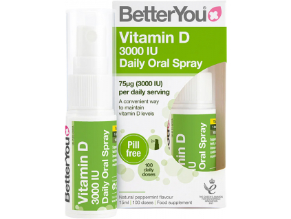 BetterYou Vitamin D3 3000 IU Oral Spray, Orální sprej, 15 ml (100 střiků) 1
