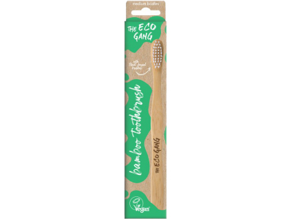 The ECO GANG Bambusový zubní kartáček, medium zelený