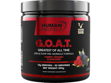 Human Protect G.O.A.T Pre workout, Lesní ovoce, 390 g