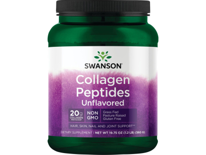 Swanson Collagen Peptides, Kolagenové peptidy, Neochucené, 560 g