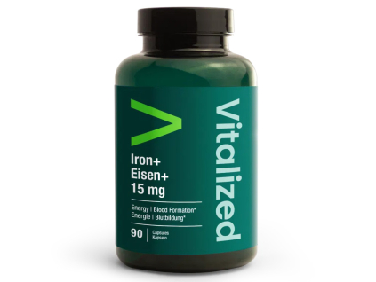 Vitalized Iron+, Lipofer® Železo, 15 mg, 90 rostlinných kapslí