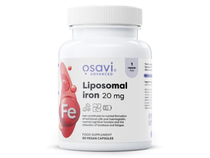 Osavi Liposomal Iron, Lipozomální železo, 20 mg, 60 rostlinných kapslí
