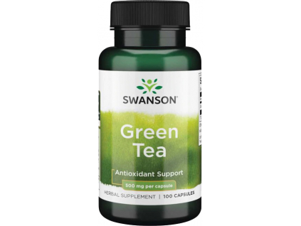 Swanson Green Tea, Zelený čaj, 500 mg, 100 kapslí SW977 kopie