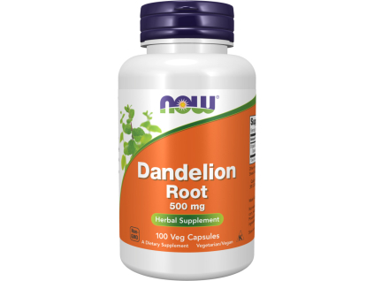 NOW FOODS Dandelion Root, Kořen pampelišky, 500 mg, 100 rostlinných kapslí