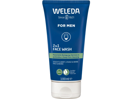 WELEDA For Men 2v1 Čistící gel na obličej a vousy, 100 ml