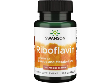 Swanson Riboflavin Vitamín B 2, 100 mg, 100 kapslí SW018 kopie