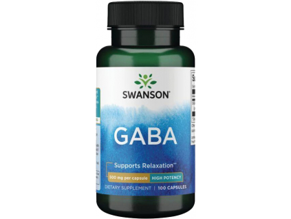 Swanson GABA (Kyselina Gama Aminomáselná), 500 mg, 100 kapslí SW872 kopie