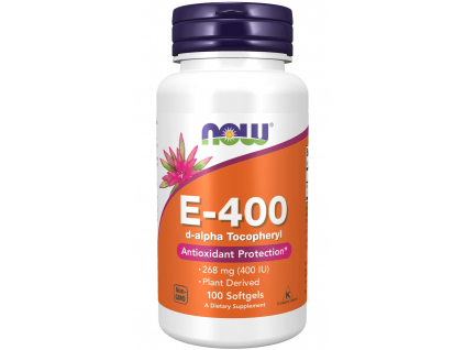 NOW FOODS Vitamin E 400 Natural, 100 Softgel kapslí