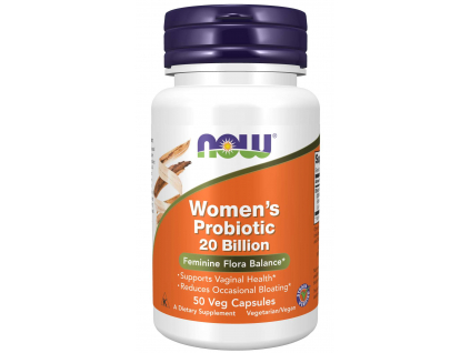 NOW FOODS Women's Probiotic, probiotika pro ženy, 20 miliard CFU, 3 kmeny, 50 Rostlinných kapslí