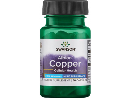 Swanson Copper Chelated (měď v chelátové vazbě), 2 mg, 60 kapslí SWU468 kopie
