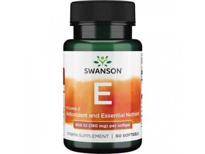 Swanson Vitamin E, 400 IU, 60 Softgel kapslí