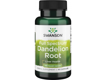 Swanson Dandelion Root, Kořen pampelišky, 515 mg, 60 kapslí