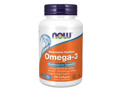 NOW FOODS Omega 3, 1000 mg, 100 softgel kapslí