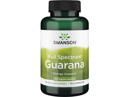 Swanson Guarana, 500 mg, 100 kapslí