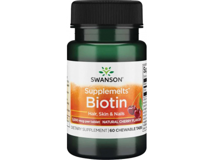 Swanson Biotin, 5000 μg, 60 žvýkacích tablet