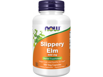 NOW FOODS Slippery Elm, Jilm Červený, 400 mg, 100 rostlinných kapslí kopie