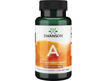 Swanson Vitamin A, 10000 IU, 250 softgel kapslí