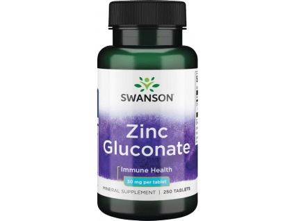 Swanson Zinc Gluconate, Zinek, 30 mg, 250 tablet