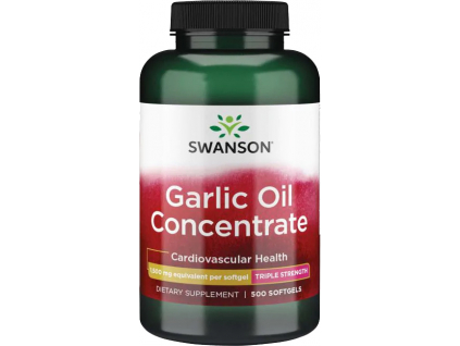 Swanson Garlic Oil Concentrate, Česnekový olej, 1500 mg, 500 softgel kapslí