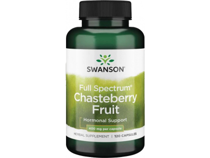 Swanson Chasteberry Fruit, Drmek (Vitex), 400 mg, 120 kapslí