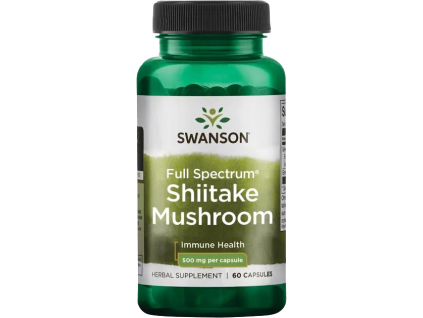Swanson Shiitake Mushroom Full Spectrum, 500 mg, 60 kapslí