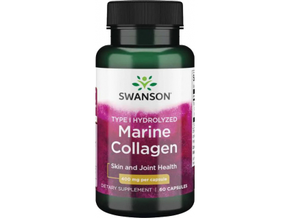 Swanson Marine Collagen, Mořský kolagen typu I, 400 mg, 60 kapslí