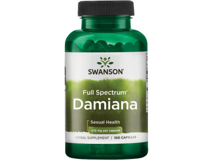 Swanson Damiana Full Spectrum, 510 mg, 100 kapslí