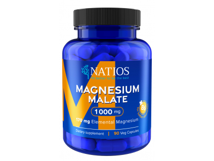 NATIOS Magnesium Malate 1000 mg + B6, 90 veg. kapslí, (elem. hořčík 170 mg)