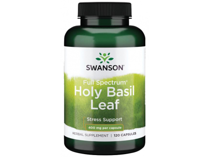 Swanson Holy Basil Leaf (Bazalka indická), 800 mg, 120 kapslí