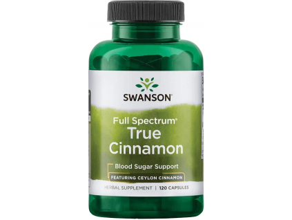 Swanson True Cinnamon Full Spectrum, Pravá skořice, 300 mg, 120 kapslí