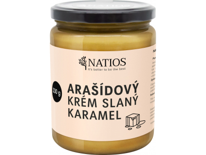 NATIOS Arašídové máslo slaný karamel, 330 g