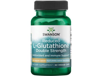 Swanson L Glutathione, Dvojnásobná síla, 200 mg, 60 rostlinných kapslí