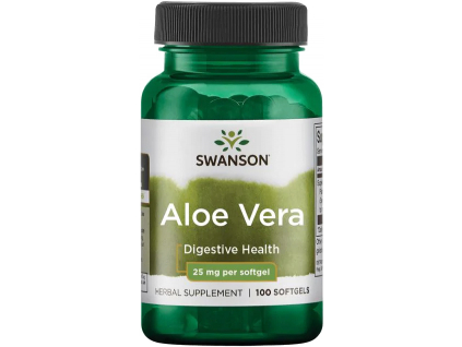 Swanson Aloe Vera, 25 mg, 100 softgel kapslí