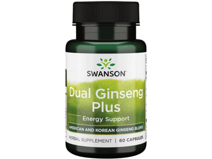 Swanson Dual Ginseng Plus, Kombinace 4 adaptogenních bylin, 60 kapslí