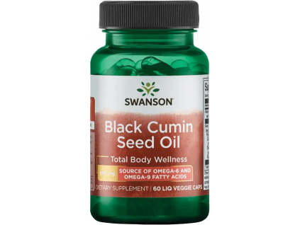 Swanson Black Cumin Seed Oil, Olej z černého kmínu, 500 mg, 60 tekutých kapslí