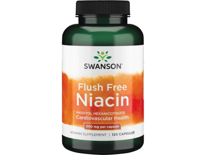 Swanson Niacin Flush Free, Bez niacinového výplachu, 500 mg, 120 kapslí