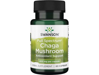 Swanson Chaga Mushroom, Rezavec šikmý, 400 mg, 60 kapslí
