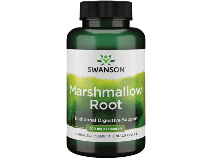 Swanson Marshmallow Root, Kořen proskurníku lékařského, 500 mg, 90 kapslí