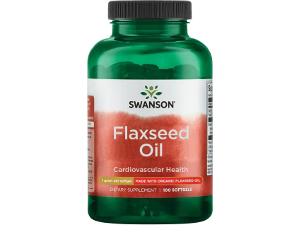 Swanson Flaxseed Oil, Lněný olej, 1000 mg, 100 softgel kapslí