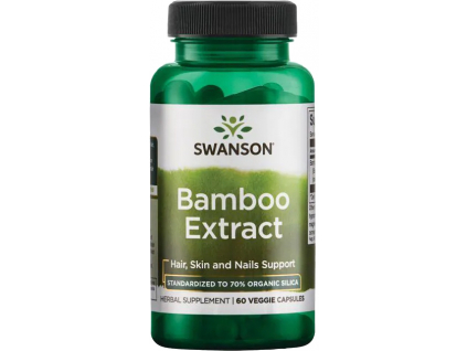 Swanson Bamboo Extrakt, Bambusový extrakt, 300 mg, 60 rostlinných kapslí