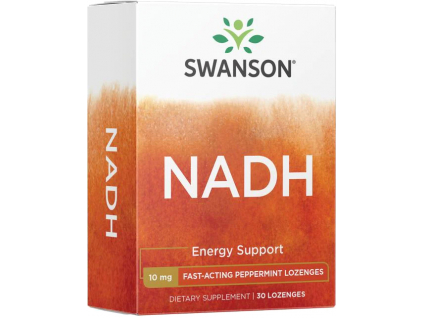 Swanson NADH, Mátové pastilky s rychlým účinkem, 10 mg, 30 pastilek