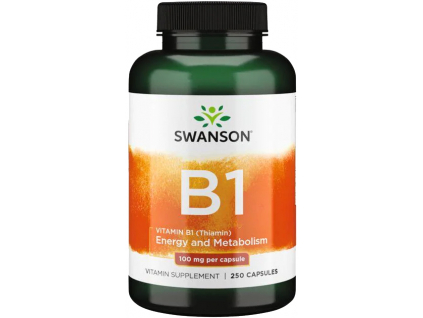 Swanson Vitamin B1, Thiamin, 100 mg, 250 kapslí